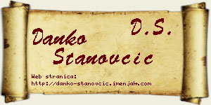 Danko Stanovčić vizit kartica